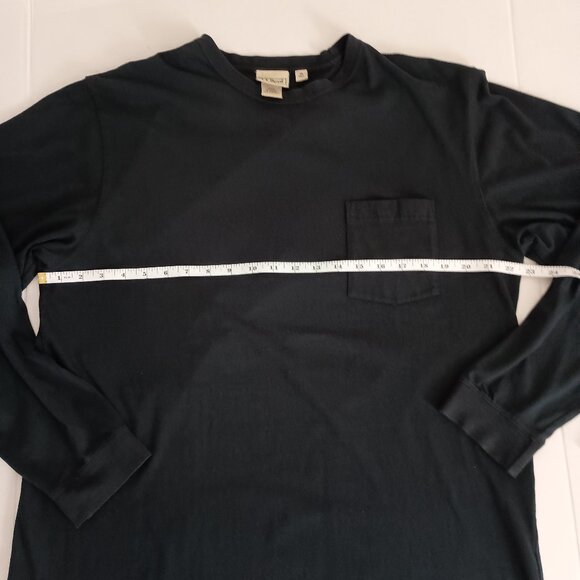 LL Bean Navy Blue Long Sleeve with Pocket Cotton T-Shirt Blue Men’s Size M Tall - Picture 10 of 14